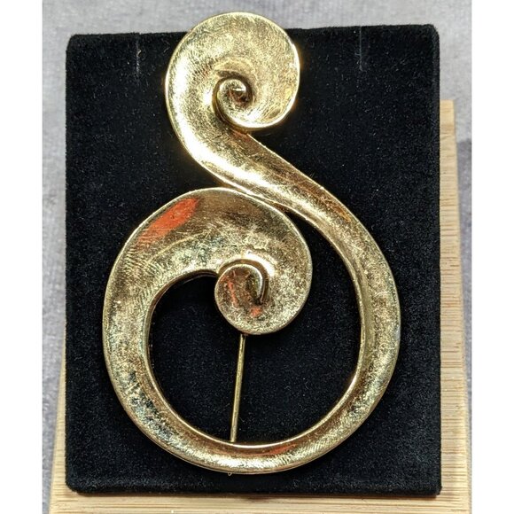 Vintage Givenchy Modern Abstract Swirl Music Symbol Brooch - Picture 3 of 4